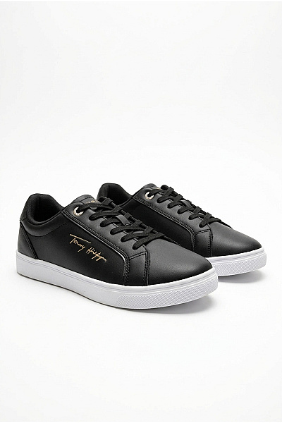 TOMMY HILFIGER Dámské Tenisky Essential TH Gold Sneaker Černé Velikost EU 40