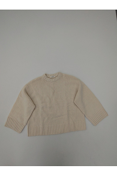 Béžový vlněný oversized pulovr pletený basic Vel. EU 36 | Unimoda | obrázek 2