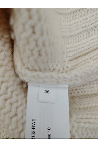 Béžový vlněný oversized pulovr pletený basic Vel. EU 36 | Unimoda | obrázek 6