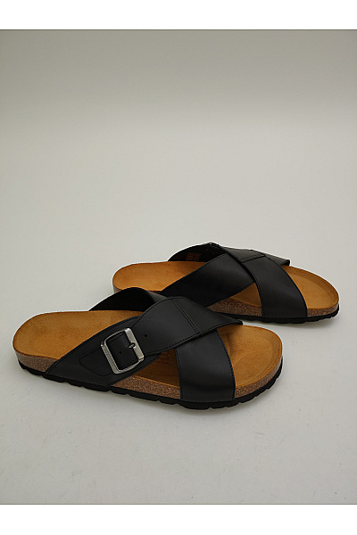 Mandel Sandals Pánské kožené pantofle s přezkou Velikost EU 44 | Mandel Sandals | obrázek 2