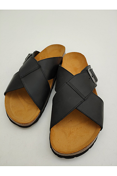 Mandel Sandals Pánské kožené pantofle s přezkou Velikost EU 44 | Mandel Sandals | obrázek 3