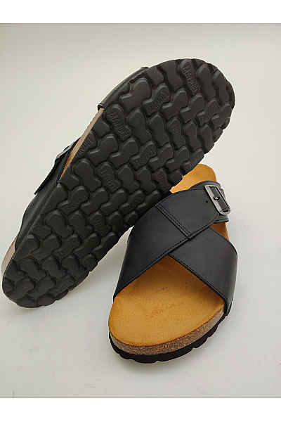 Mandel Sandals Pánské kožené pantofle s přezkou Velikost EU 44 | Mandel Sandals | obrázek 5