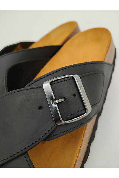 Mandel Sandals Pánské kožené pantofle s přezkou Velikost EU 44 | Mandel Sandals | obrázek 6