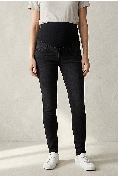 VERO MODA Černé Těhotenské Bavlněné Skinny Džíny Velikost EU M