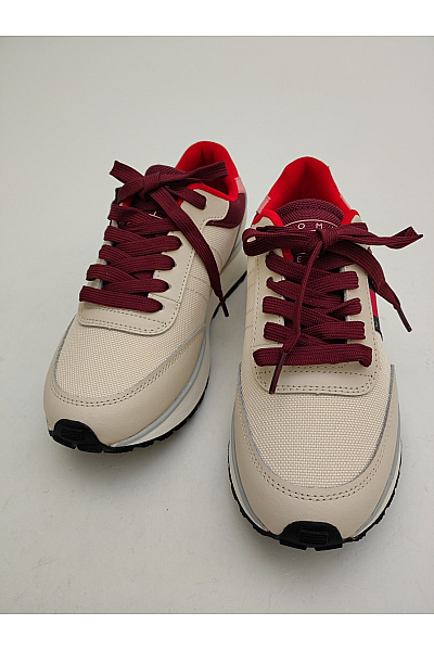 TOMMY HILFIGER Dámské tenisky Jeans TJW Retro Runner Cleated Béžové Červené Vel. EU 37 | TOMMY HILFIGER | obrázek 3