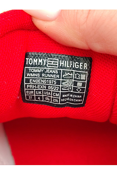 TOMMY HILFIGER Dámské tenisky Jeans TJW Retro Runner Cleated Béžové Červené Vel. EU 37 | TOMMY HILFIGER | obrázek 8