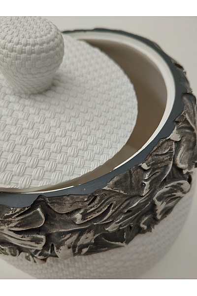 Luxusní koupelnová sada s reliéfním vzorem bílá | Unimoda | obrázek 8