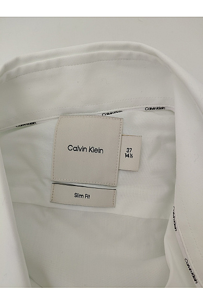 Calvin Klein Pánská bílá bavlněná košile s dlouhým rukávem slim fit Velikost EU 37 14½ | Calvin Klein | obrázek 8