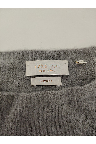 RICH&ROYAL Dámský šedý pletený pulovr basic Vel. XL | RICH&ROYAL | obrázek 4