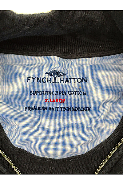 FYNCH-HATTON Pánský bavlněný pulovr se stojáčkem na zip Velikost XXL | FYNCH-HATTON | obrázek 5