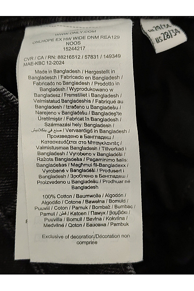ONLY Dámské černé bavlněné džíny s vysokým pasem wide leg Velikost EU 29/34 | ONLY | obrázek 7