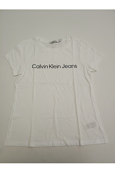 Calvin Klein Bílé bavlněné dámské tričko s krátkým rukávem a nápisem Vel. L | Calvin Klein | obrázek 2