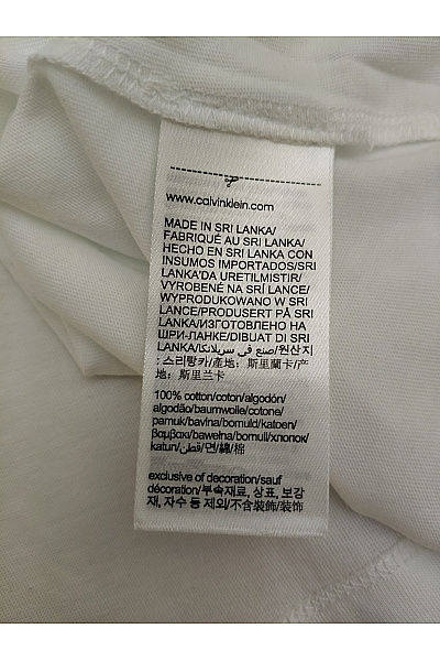 Calvin Klein Bílé bavlněné dámské tričko s krátkým rukávem a nápisem Vel. L | Calvin Klein | obrázek 6