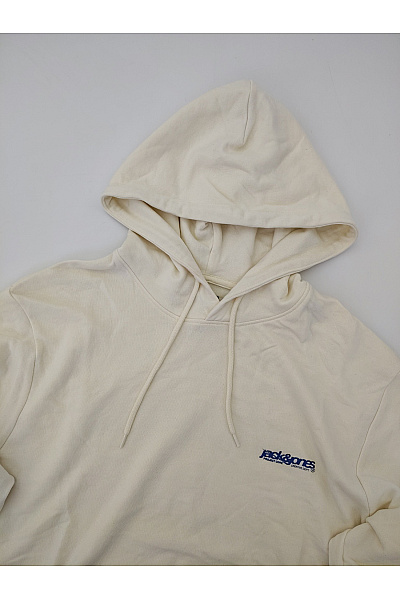 JACK & JONES Pánská béžová bavlněná mikina s kapucí a klokaní kapsou Vel. EU M | JACK & JONES | obrázek 6