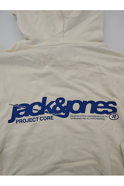 JACK & JONES Pánská béžová bavlněná mikina s kapucí a klokaní kapsou Vel. EU M | JACK & JONES | obrázek 11