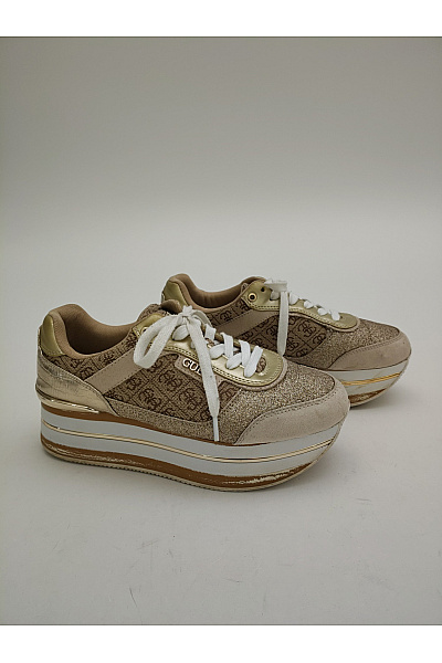 Guess Dámské tenisky 4G Logo Platform Sneakers Béžové Zlaté Hnědé Velikost EU 39 | Guess | obrázek 2