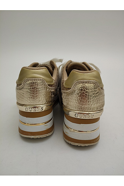 Guess Dámské tenisky 4G Logo Platform Sneakers Béžové Zlaté Hnědé Velikost EU 39 | Guess | obrázek 4