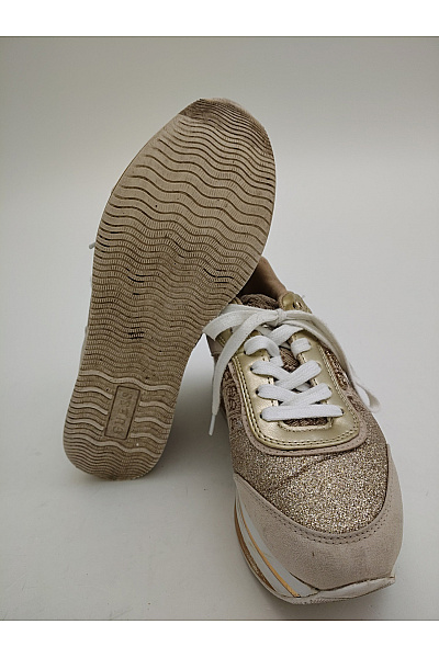 Guess Dámské tenisky 4G Logo Platform Sneakers Béžové Zlaté Hnědé Velikost EU 39 | Guess | obrázek 5
