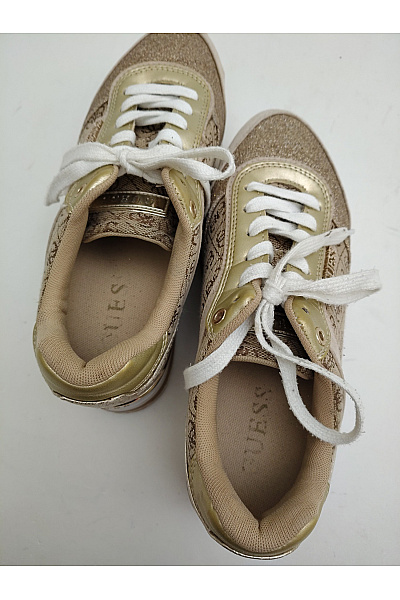 Guess Dámské tenisky 4G Logo Platform Sneakers Béžové Zlaté Hnědé Velikost EU 39 | Guess | obrázek 8