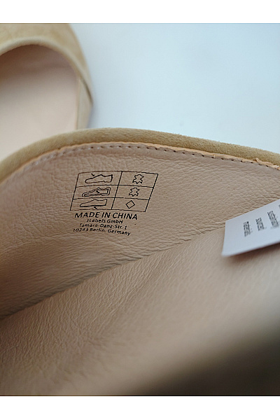 Béžové kožené semišové baleríny špičaté elegantní jarní letní Vel. 37 | Unimoda | obrázek 8