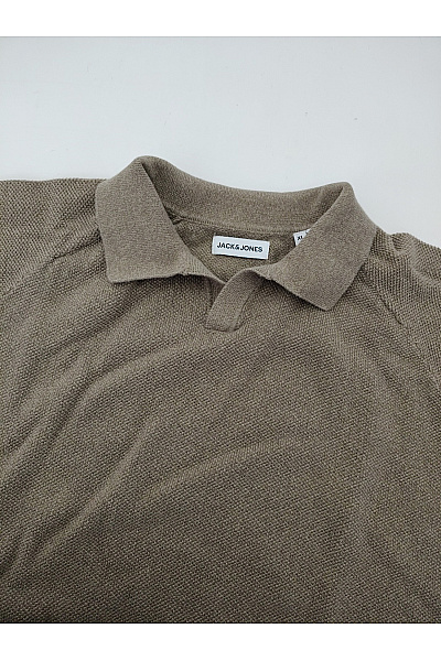 JACK & JONES Pánské khaki bavlněné polo tričko s krátkým rukávem Velikost XL | JACK & JONES | obrázek 4