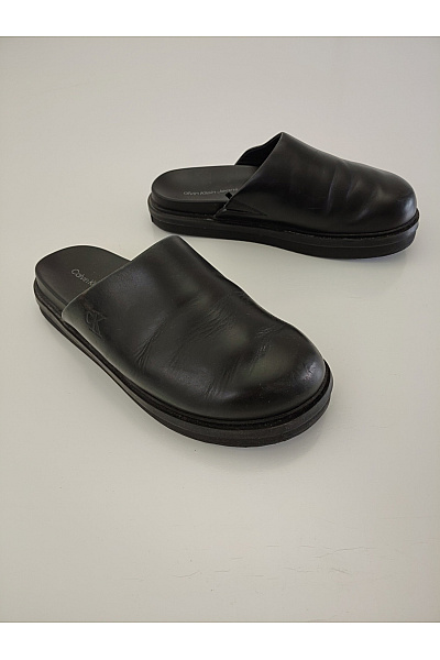 Calvin Klein Pánské černé kožené pantofle na platformě nazouvací Vel. EU 43 | Calvin Klein | obrázek 3