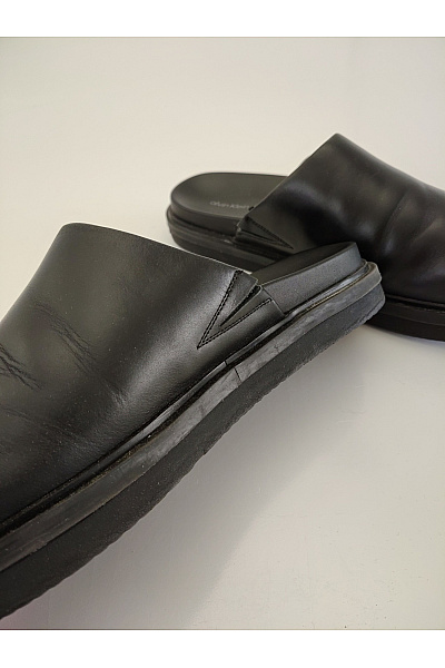 Calvin Klein Pánské černé kožené pantofle na platformě nazouvací Vel. EU 43 | Calvin Klein | obrázek 5