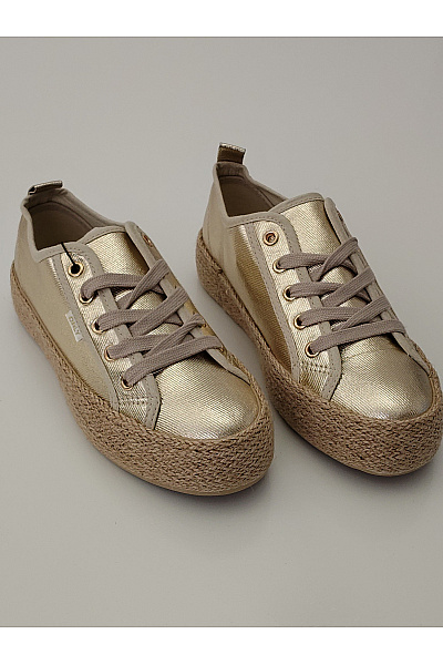 ONLY Zlaté dámské espadrilky na platformě šněrovací Velikost EU 37 | ONLY | obrázek 2