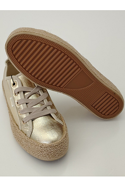 ONLY Zlaté dámské espadrilky na platformě šněrovací Velikost EU 37 | ONLY | obrázek 3