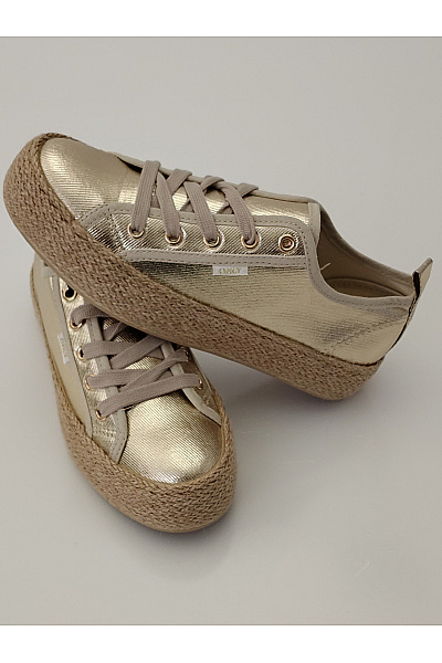 ONLY Zlaté dámské espadrilky na platformě šněrovací Velikost EU 37 | ONLY | obrázek 4