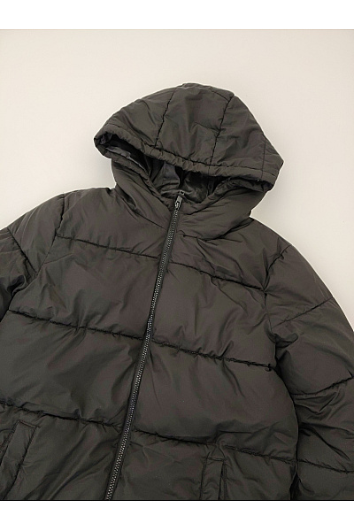 PIECES Dámská černá prošívaná zimní bunda s kapucí se zipem Velikost EU M | PIECES | obrázek 4