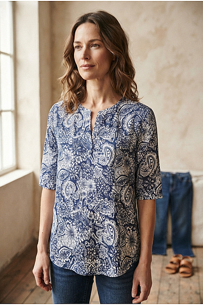LIEBLINGSSTÜCK Dámská Vzorovaná Halenka S Krátkým Rukávem
