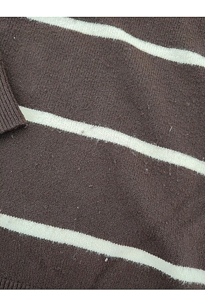 MANGO Pánský hnědý pruhovaný pletený pulovr oversized Vel. US XL | MANGO | obrázek 4