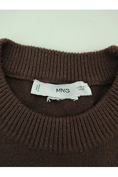MANGO Pánský hnědý pruhovaný pletený pulovr oversized Vel. US XL | MANGO | obrázek 5