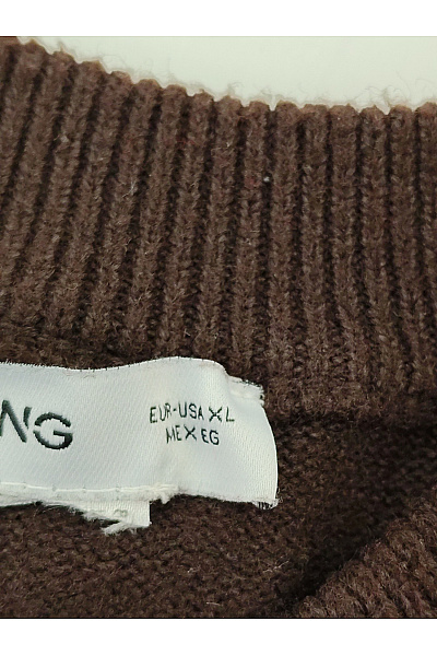 MANGO Pánský hnědý pruhovaný pletený pulovr oversized Vel. US XL | MANGO | obrázek 6