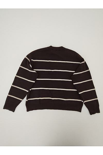 MANGO Pánský hnědý pruhovaný pletený pulovr oversized Vel. US XL | MANGO | obrázek 7