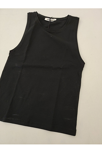 Dámské černé bavlněné tílko basic s kulatým výstřihem Vel. S | Unimoda | obrázek 3