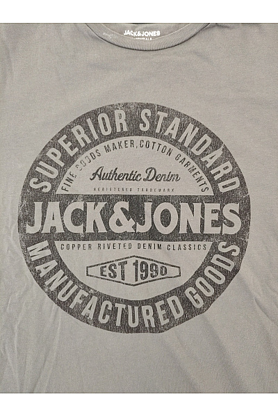 JACK & JONES Pánské khaki bavlněné tričko s krátkým rukávem a potiskem Vel. M | JACK & JONES | obrázek 4