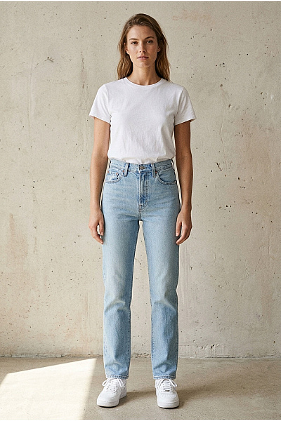 LEVIS Dámské Bavlněné Džíny S Vysokým Pasem Rovné Vel. US 24 X 32