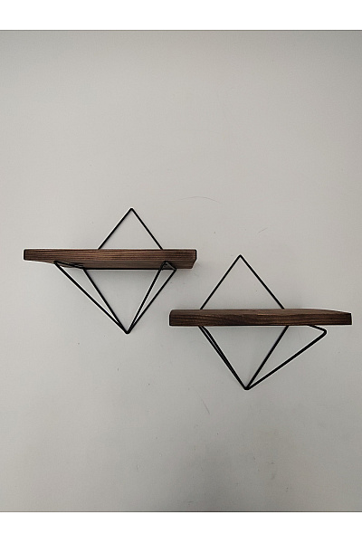 Nástěnné police geometrické hnědé | Unimoda | obrázek 2