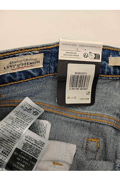 LEVIS Dámské modré bavlněné džíny rovné klasické Velikost US 30 x 32 | LEVIS | obrázek 6