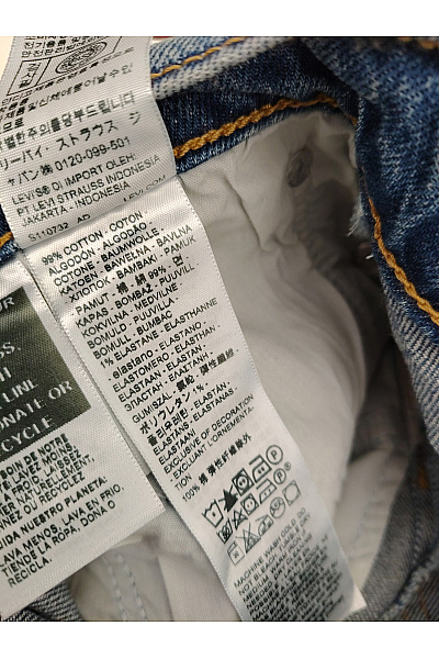 LEVIS Dámské modré bavlněné džíny rovné klasické Velikost US 30 x 32 | LEVIS | obrázek 7