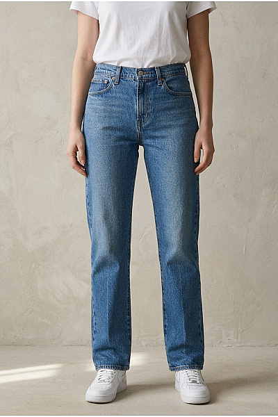 LEVIS Dámské Modré Bavlněné Džíny Rovné Klasické Velikost US 30 X 32