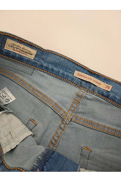 LEVIS Dámské bavlněné džíny rovné seprané Velikost US 29 | LEVIS | obrázek 6