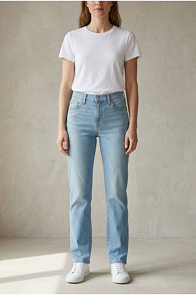 LEVIS Dámské Bavlněné Džíny Rovné Seprané Velikost US 29