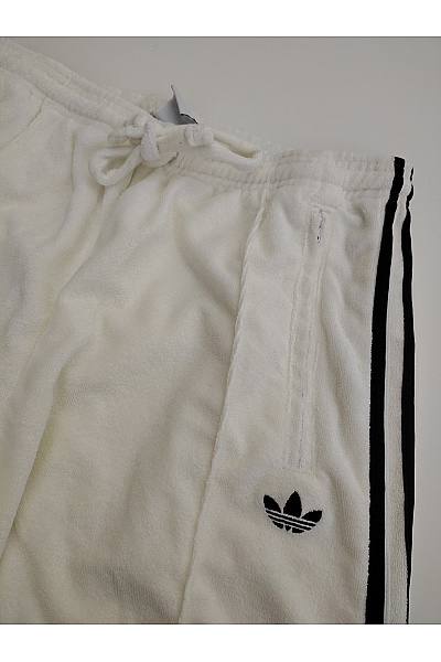 ADIDAS Bílé bavlněné tepláky s širokými nohavicemi a lampasem Velikost US S | ADIDAS | obrázek 3