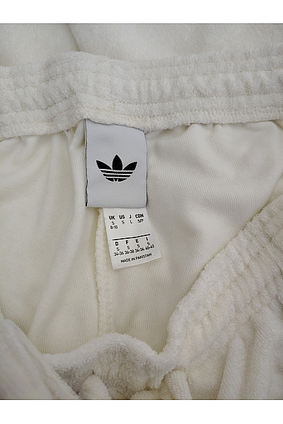 ADIDAS Bílé bavlněné tepláky s širokými nohavicemi a lampasem Velikost US S | ADIDAS | obrázek 5