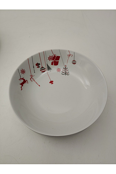 Vánoční Excelsa Merry Christmas jídelní sada talířů s motivem sobů a dárků | Unimoda | obrázek 6