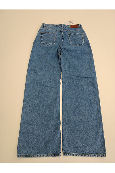 Rare Dámské modré bavlněné džíny wide leg s vysokým pasem Velikost 30 | Rare | obrázek 4