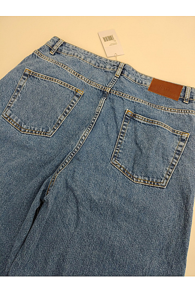 Rare Dámské modré bavlněné džíny wide leg s vysokým pasem Velikost 30 | Rare | obrázek 5